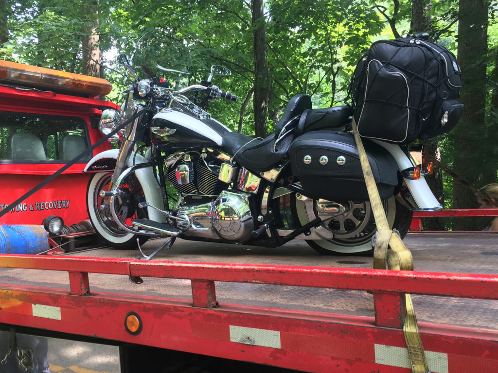 Flat Tire on a Motorcycle